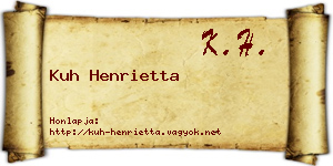 Kuh Henrietta névjegykártya